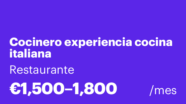 Cocinero experiencia cocina italiana