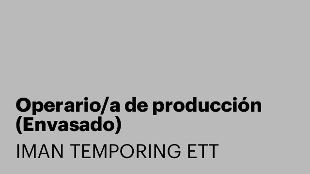 Operario/a de producción (Envasado)