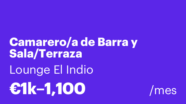 Camarero/a de Barra y Sala/Terraza