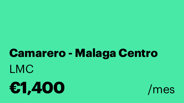 Camarero - Malaga Centro
