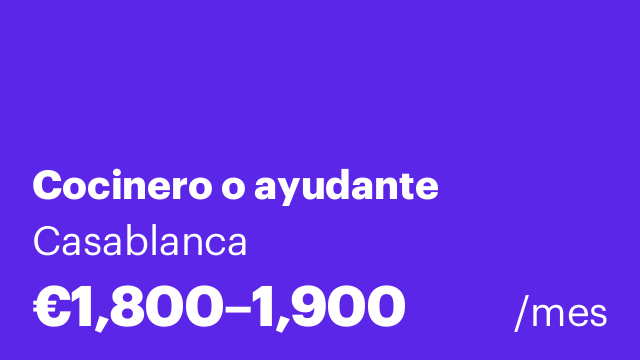 Cocinero o ayudante