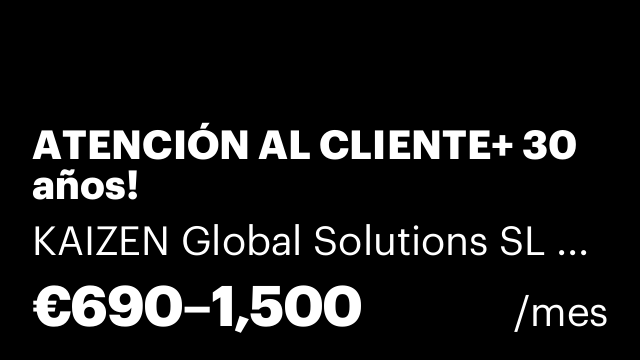 ATENCIÓN AL CLIENTE+ 30 años!