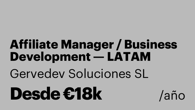 Affiliate Manager / Business Development — LATAM