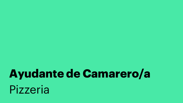 Ayudante de Camarero/a