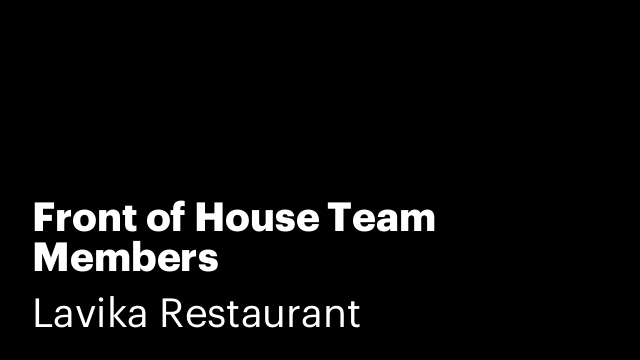 Front of House Team Members