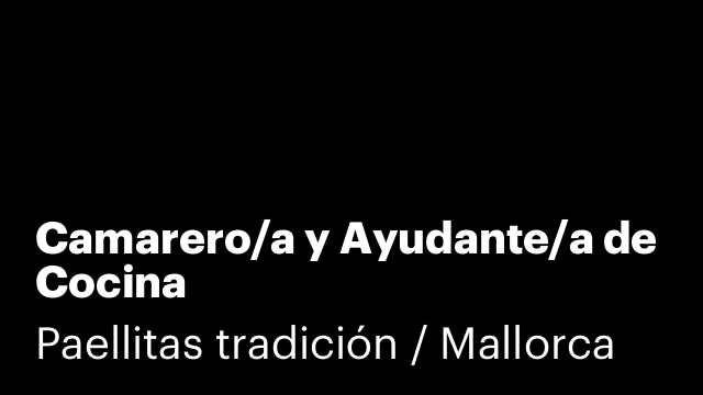 Camarero/a y Ayudante/a de Cocina