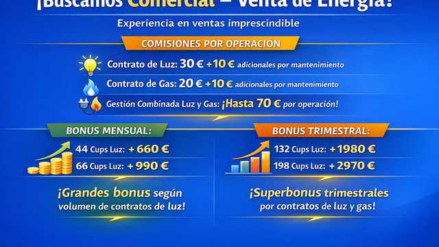 VENTA ENERGÍA: Solo para comerciales de alto nivel
