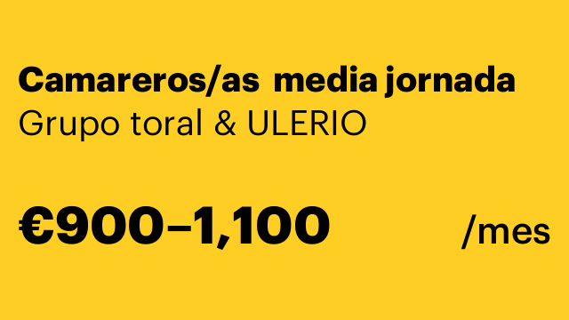 Camareros/as  media jornada