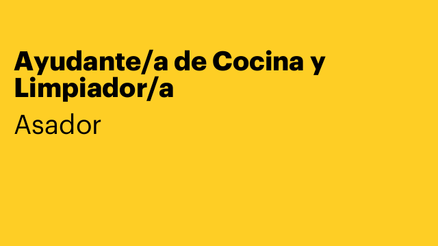 Ayudante/a de Cocina y Limpiador/a