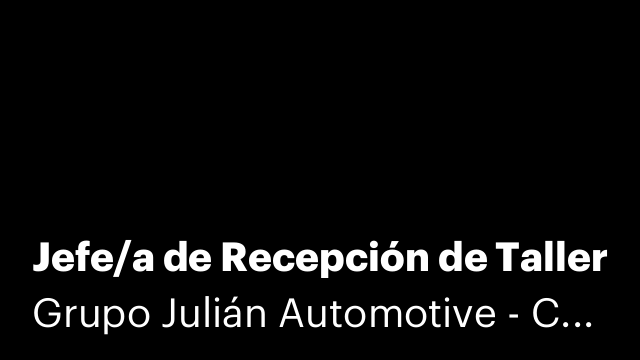Jefe/a de Recepción de Taller