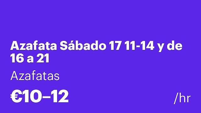 Azafata Sábado 17 11-14 y de 16 a 21