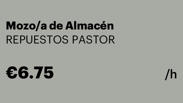 Mozo/a de Almacén