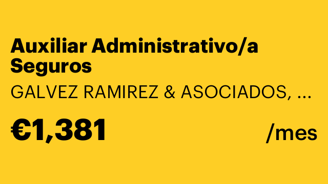Auxiliar Administrativo/a Seguros