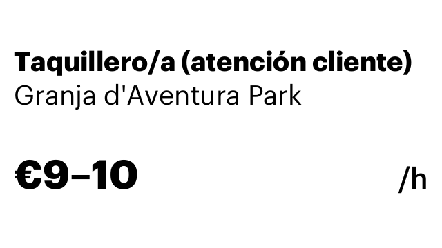 Taquillero/a (atención cliente)