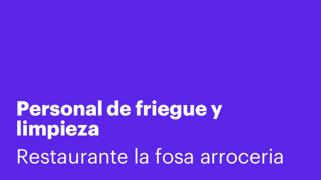 Personal de friegue y limpieza