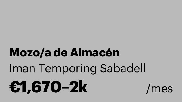 Mozo/a de Almacén