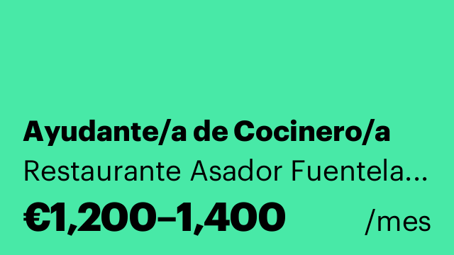 Ayudante/a de Cocinero/a