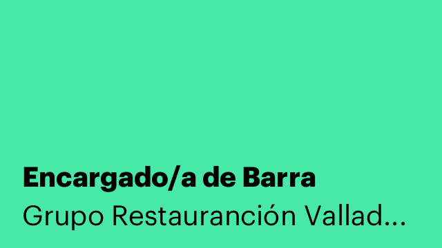 Encargado/a de Barra