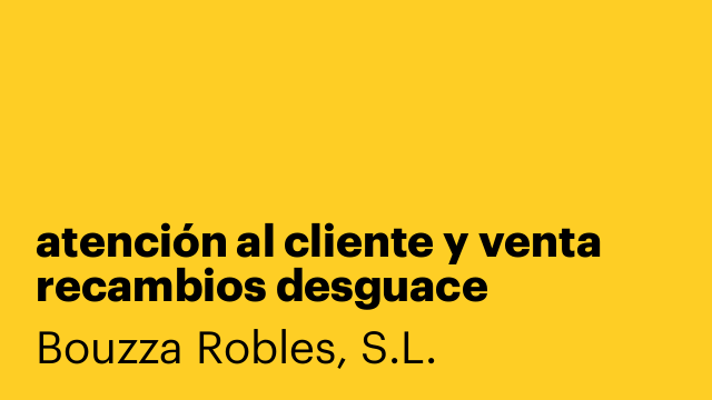atención al cliente y venta recambios desguace