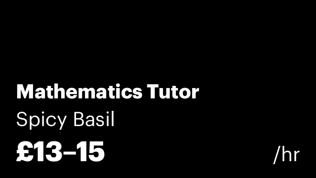 Mathematics Tutor