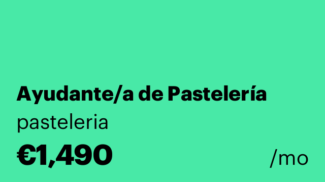 Ayudante/a de Pastelería