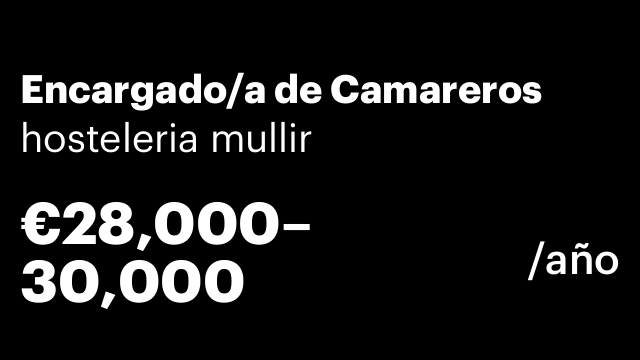 Encargado/a de Camareros
