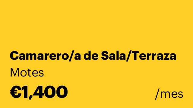 Camarero/a de Sala/Terraza
