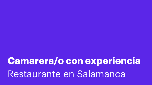 Camarera/o con experiencia