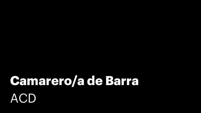 Camarero/a de Barra