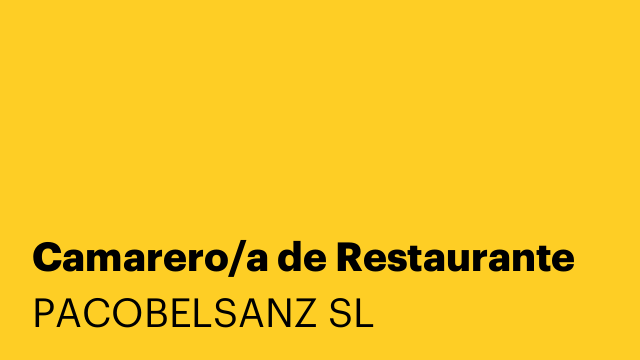 Camarero/a de Restaurante