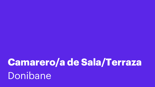 Camarero/a de Sala/Terraza