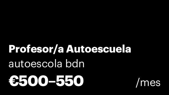 Profesor/a Autoescuela