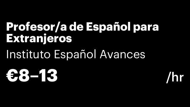Profesor/a de Español para Extranjeros