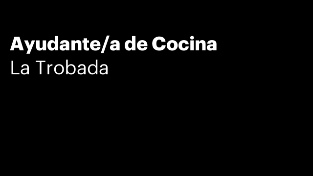 Ayudante/a de Cocina