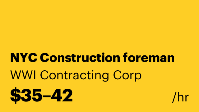 NYC Construction foreman