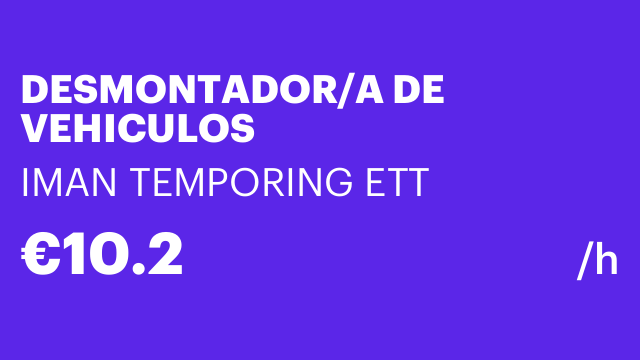 DESMONTADOR/A DE VEHICULOS