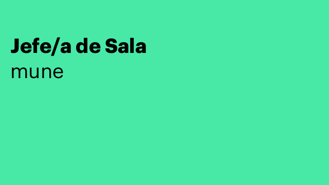 Jefe/a de Sala