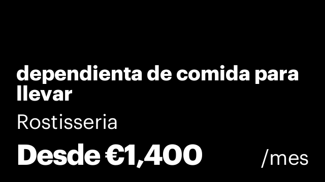 dependienta de comida para llevar