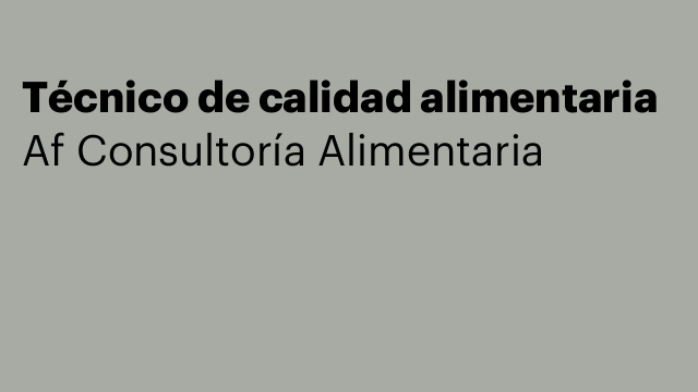 Técnico de calidad alimentaria