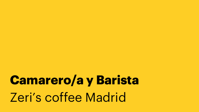 Camarero/a y Barista