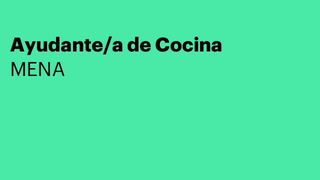 Ayudante/a de Cocina
