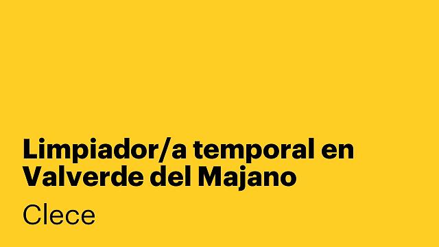 Limpiador/a temporal en Valverde del Majano