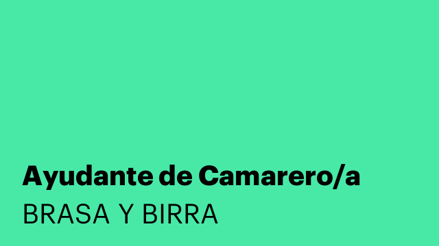 Ayudante de Camarero/a