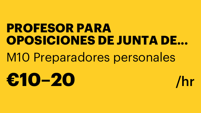 PROFESOR PARA OPOSICIONES DE JUNTA DE ANDALUCÍA Y CORPORACIONES LOCALES