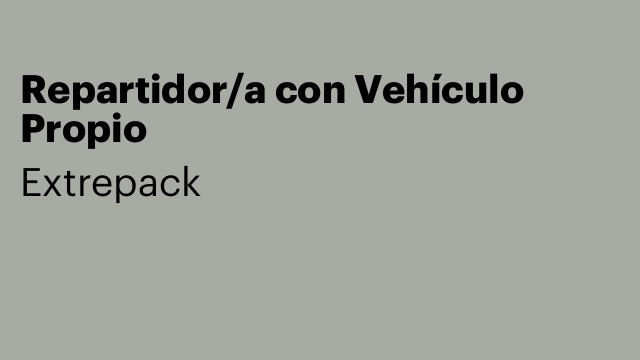 Repartidor/a con Vehículo Propio