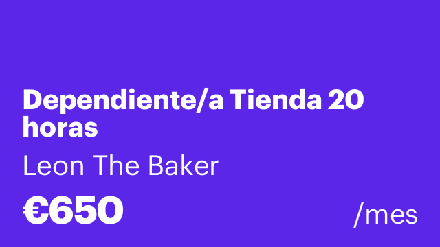 Dependiente/a Tienda 20 horas