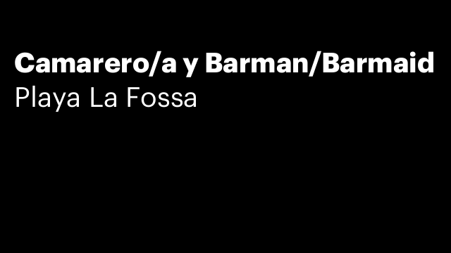 Camarero/a y Barman/Barmaid