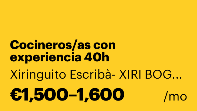Cocineros/as con experiencia 40h