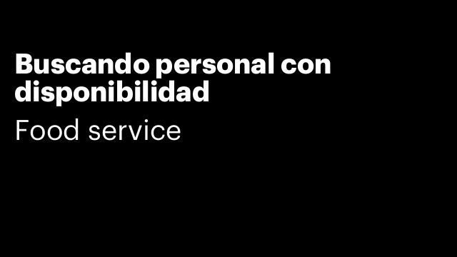 Buscando personal con disponibilidad