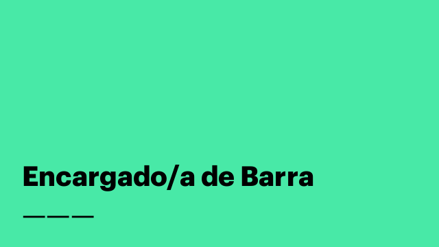 Encargado/a de Barra